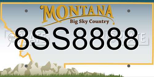 8SS8888 Montana License Plate