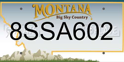 8SSA602 Montana License Plate