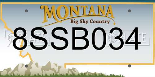 8SSB034 Montana License Plate