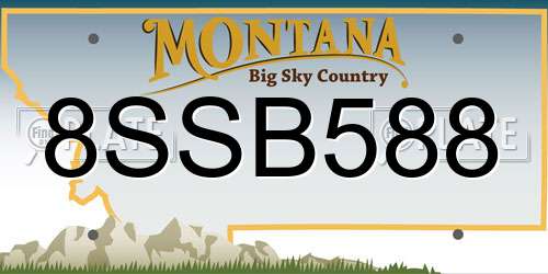 8SSB588 Montana License Plate