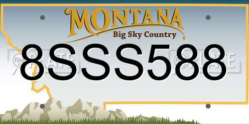 8SSS588 Montana License Plate