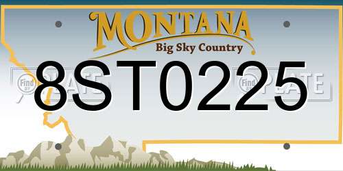 8ST0225 Montana License Plate