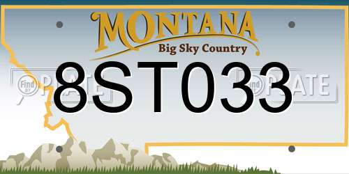 8ST033 Montana License Plate