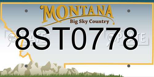 8ST0778 Montana License Plate