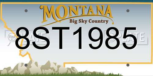 8ST1985 Montana License Plate
