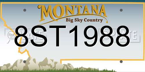 8ST1988 Montana License Plate