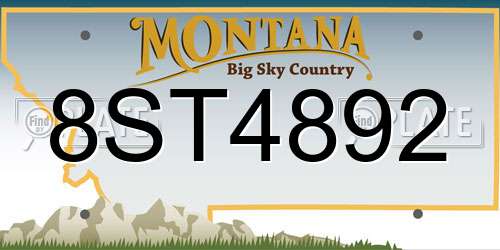 8ST4892 Montana License Plate