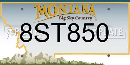 8ST850 Montana License Plate
