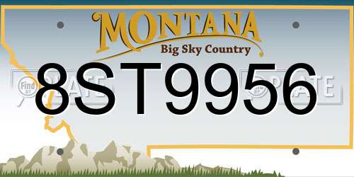 8ST9956 Montana License Plate
