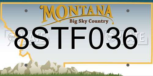 8STF036 Montana License Plate