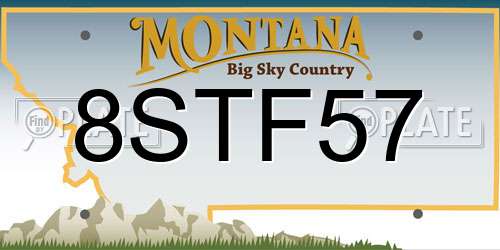 8STF57 Montana License Plate