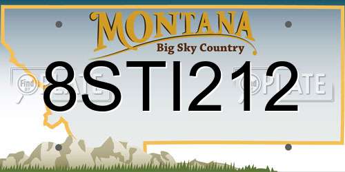 8STI212 Montana License Plate