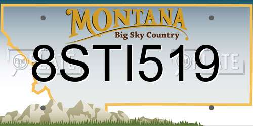8STI519 Montana License Plate