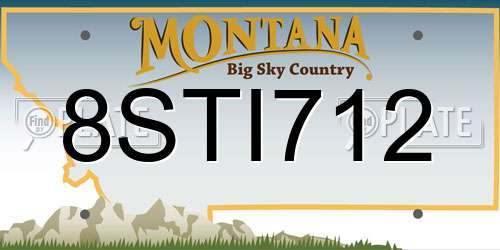 8STI712 Montana License Plate