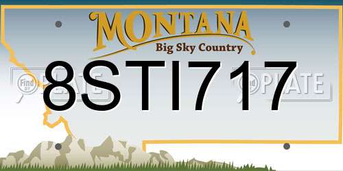 8STI717 Montana License Plate
