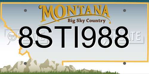 8STI988 Montana License Plate