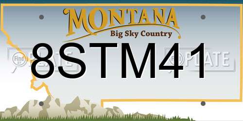 8STM41 Montana License Plate