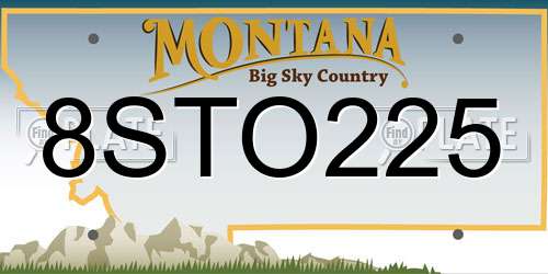 8STO225 Montana License Plate