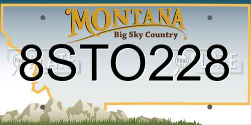 8STO228 Montana License Plate