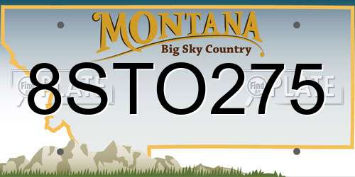 8STO275 Montana License Plate