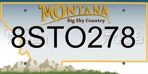 8STO278 Montana License Plate