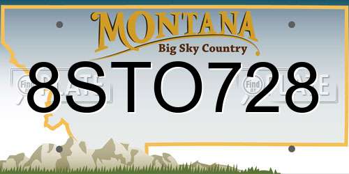 8STO728 Montana License Plate