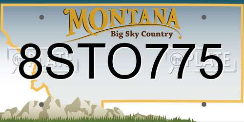 8STO775 Montana License Plate