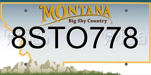 8STO778 Montana License Plate