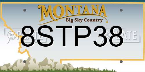 8STP38 Montana License Plate
