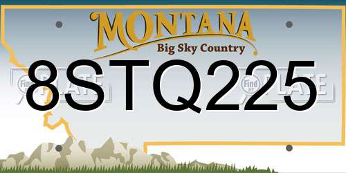8STQ225 Montana License Plate