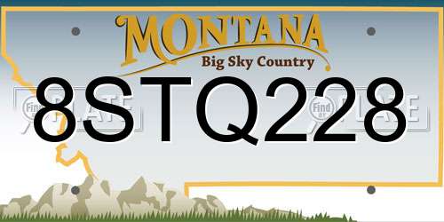 8STQ228 Montana License Plate