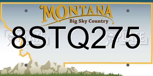 8STQ275 Montana License Plate