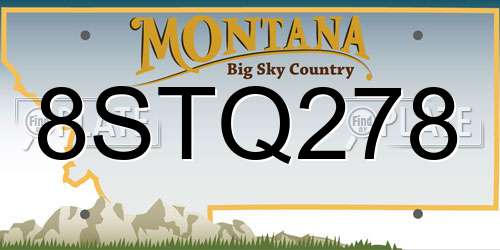 8STQ278 Montana License Plate