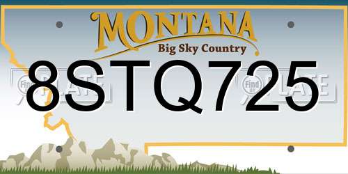 8STQ725 Montana License Plate
