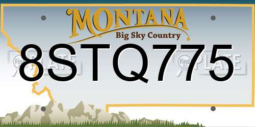 8STQ775 Montana License Plate