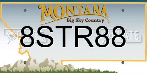 8STR88 Montana License Plate