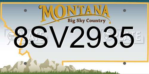 8SV2935 Montana License Plate