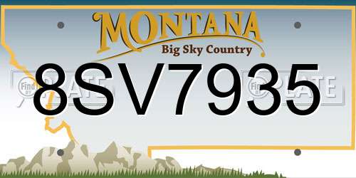 8SV7935 Montana License Plate