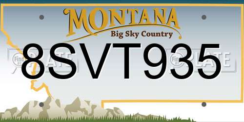 8SVT935 Montana License Plate