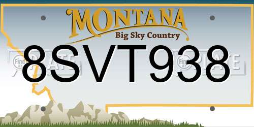 8SVT938 Montana License Plate