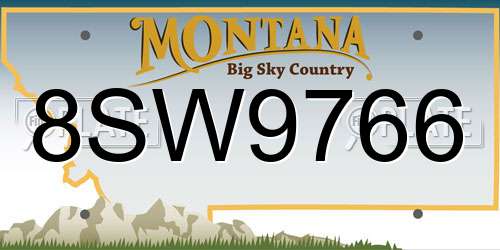 8SW9766 Montana License Plate