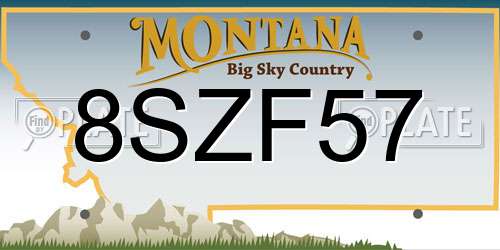 8SZF57 Montana License Plate