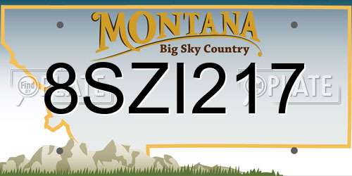 8SZI217 Montana License Plate
