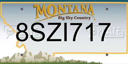 8SZI717 Montana License Plate