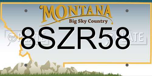 8SZR58 Montana License Plate