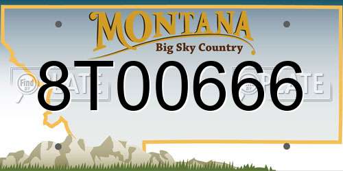 8T00666 Montana License Plate