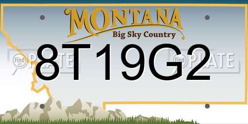 8T19G2 Montana License Plate