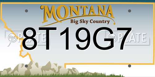 8T19G7 Montana License Plate