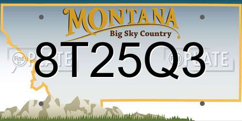 8T25Q3 Montana License Plate