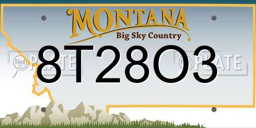 8T28O3 Montana License Plate